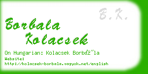 borbala kolacsek business card